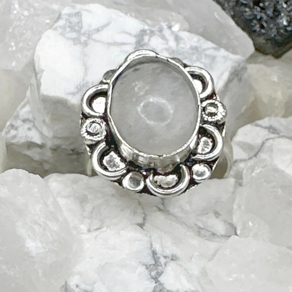Moonstone Victorian silver ring/Protection for Libra/intuition/change - Picture 1 of 7